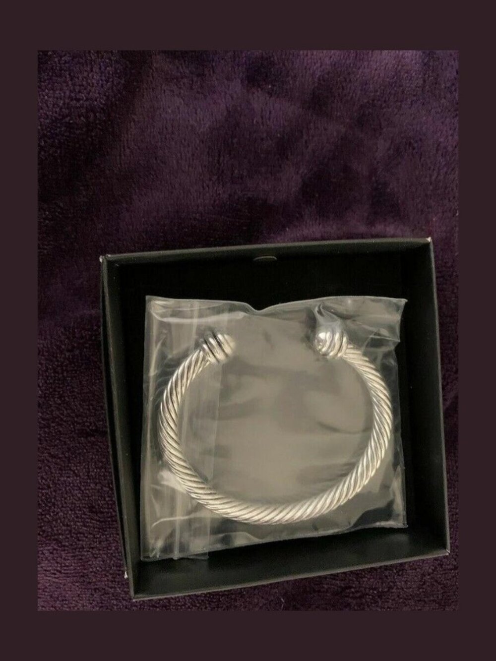 Avon Caylee Twisted Metal Bangle Bracelet Classic Cuff Silver NWT Rare